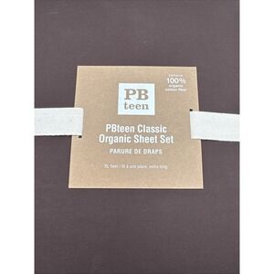 Pottery Barn Teen Dorm Twin XL Classic Sheet Set 100%‎ Organic Cotton Chocolate